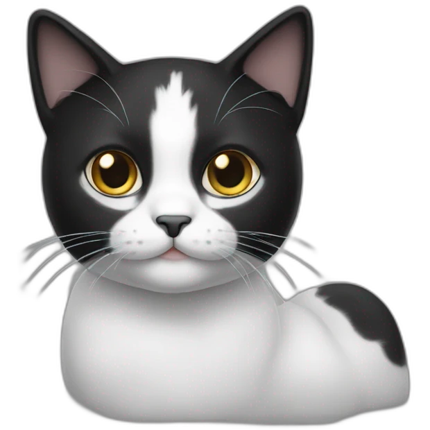 black&white-cat emoji