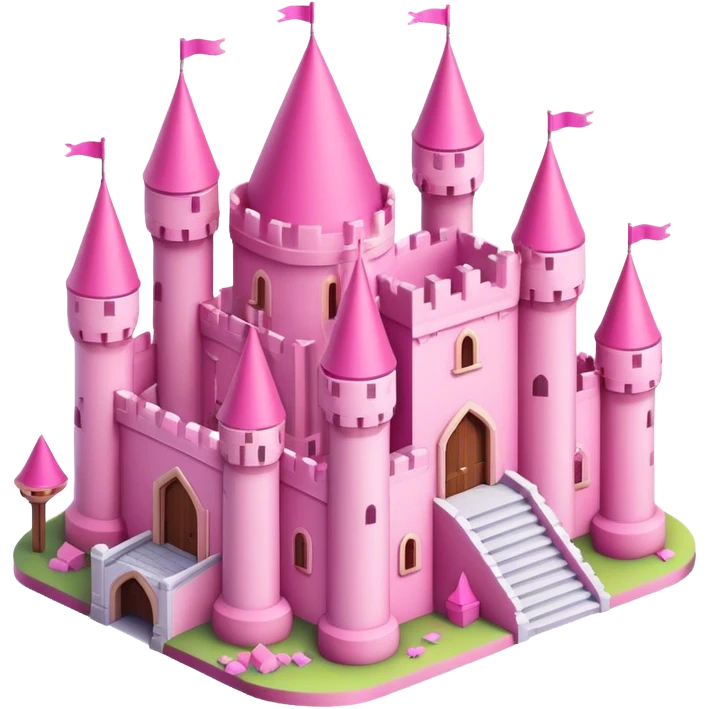 Isometric pink castle  emoji