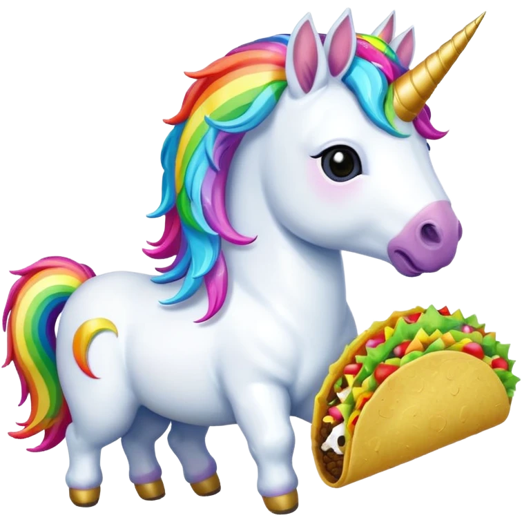 unicorns and taco mixed together emoji