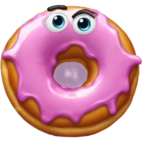 a sad donut with eyes and a broken foot  emoji