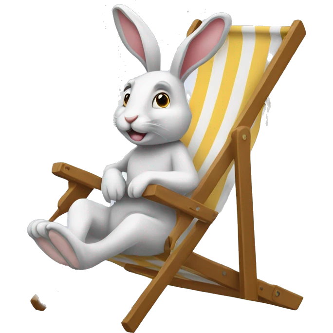 rabbit sitting deckchair emoji