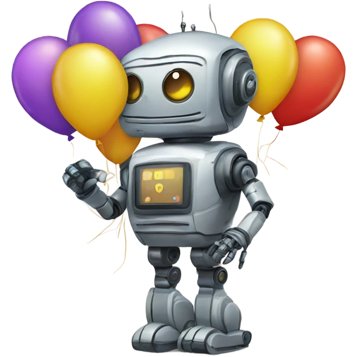 robot with balloons emoji