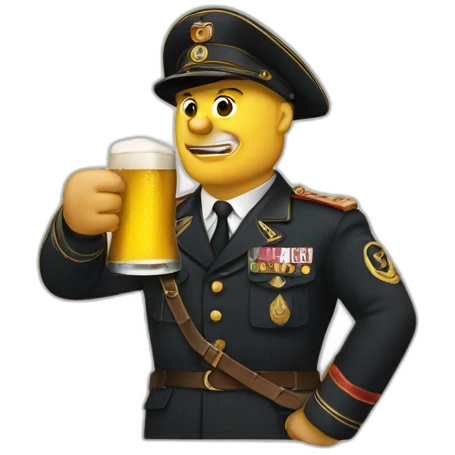 Mussolini  qui boit une biere emoji