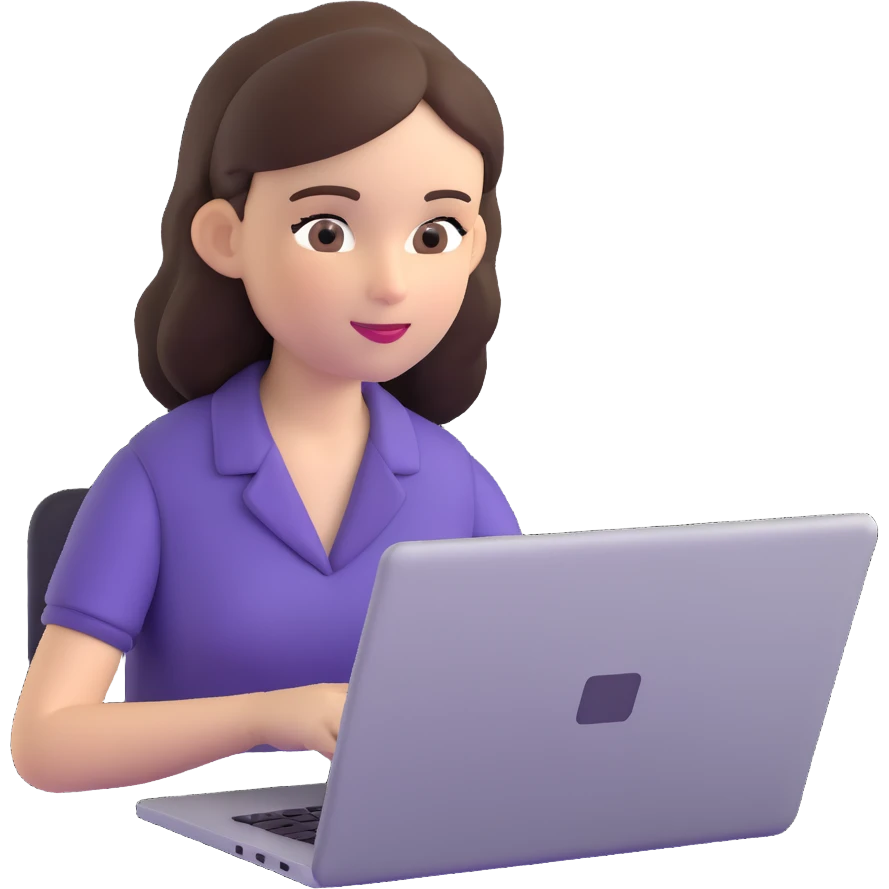 brunette girl working on a laptop emoji