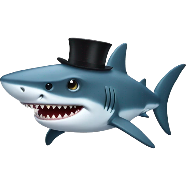Shark with tophat emoji