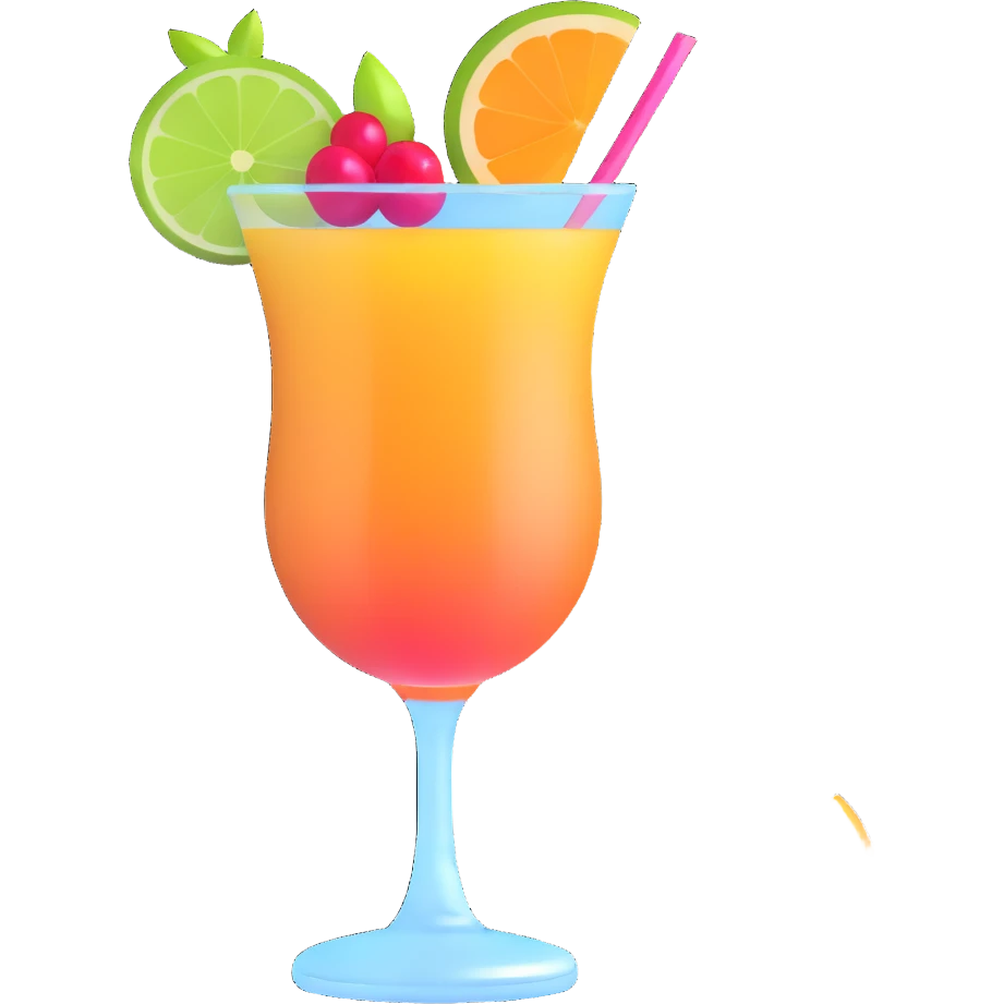 fancy cocktail with fruit garnish emoji