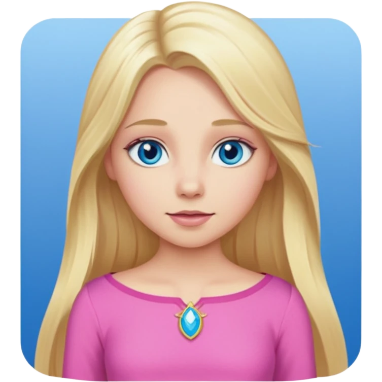 Aurora from Sleeping Beauty with long blonde hair, blue eyes, pink outfit emoji