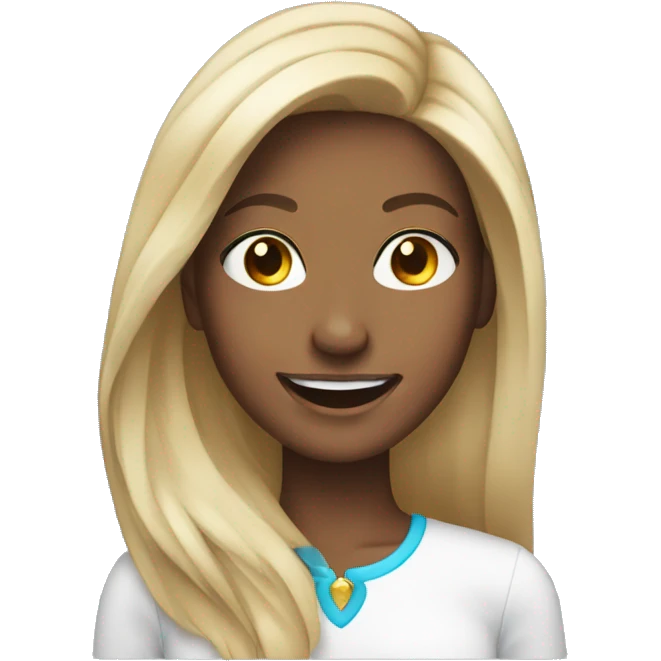 smiling girl straight hair with earrings emoji