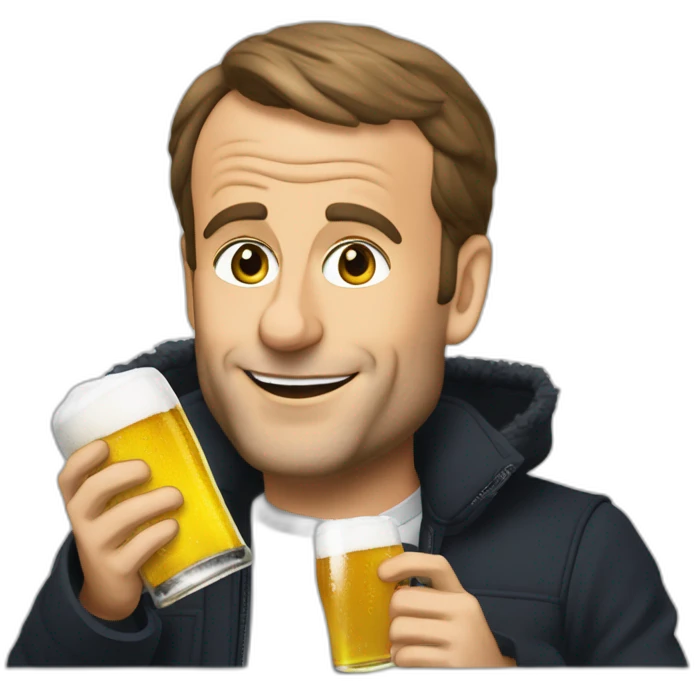 macron qui boit une biere emoji