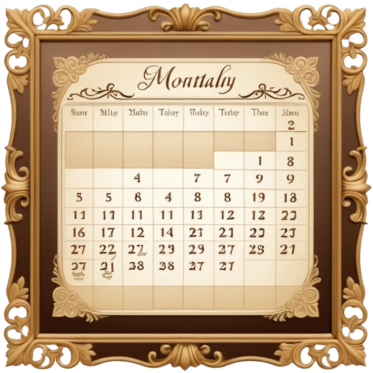 edwardian monthly calendar page emoji