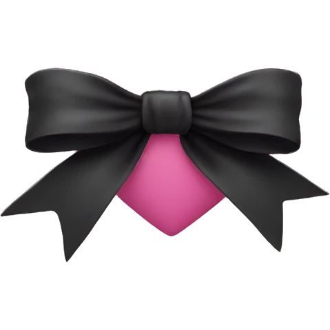 Pink heart with black bows emoji