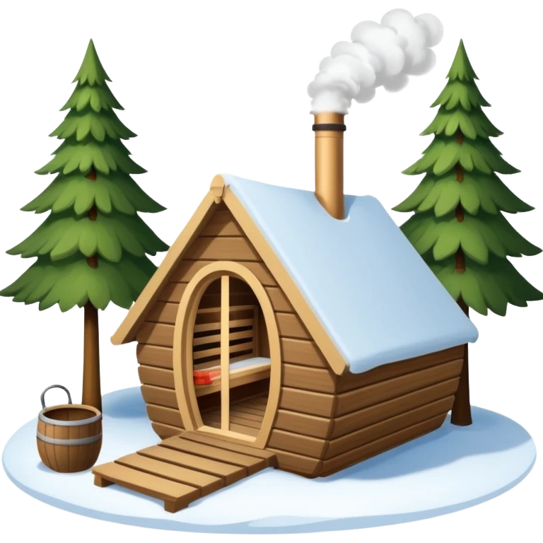la tent that is a sauna and its smoke out the pipe try one with snow and trees around also
ag den mer som en rundt firkant og sort, også kan det stå SAUNA på emoji