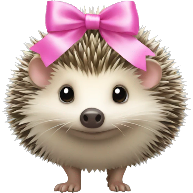 hedgehog with a pink bow emoji