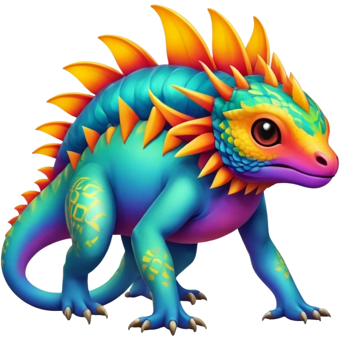 Exotic colorful lFakémon-creature emoji