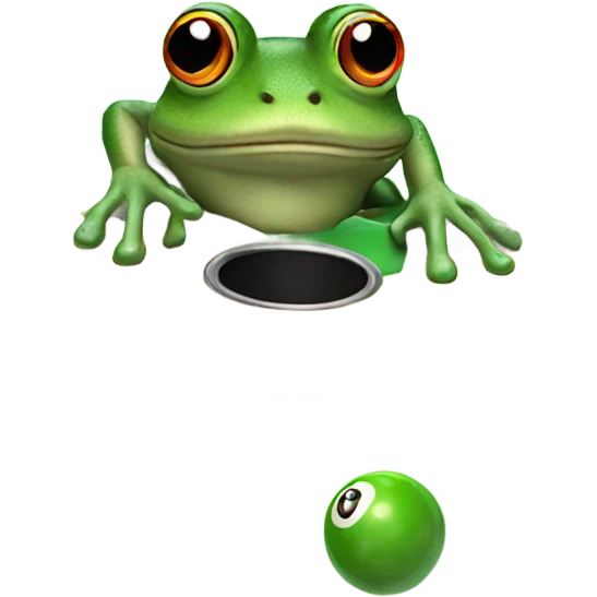 Frog playing pool in a pool emoji
