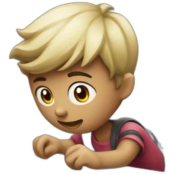 Student playing game on macbook and gamepad emoji