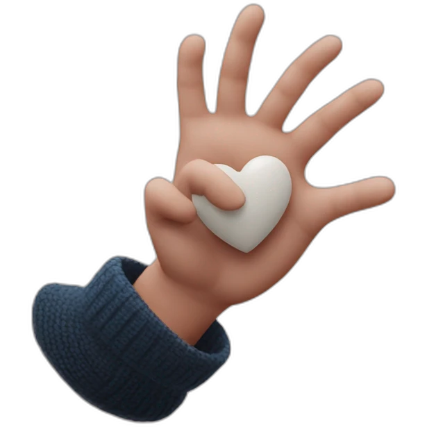 Heart in the hand with five fingers  emoji