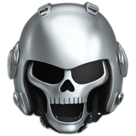 deep ghost chrome motorcycle helmet emoji