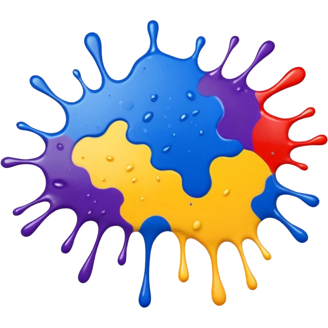 Make a painting which is splattered paint emoji