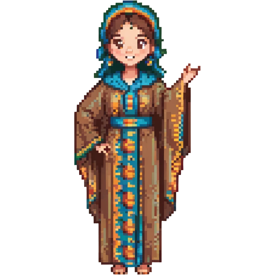 person wearing a caftan, no headscarf, having fun in the desert emoji
