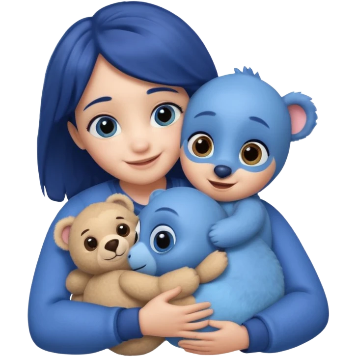 baby dory hugging a teddy bear emoji