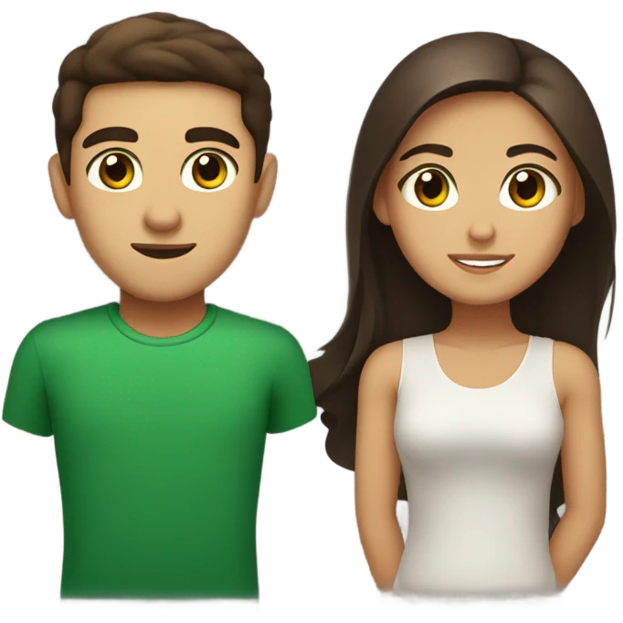 Italian green eyed male with short brown eyes Filipino girl emoji