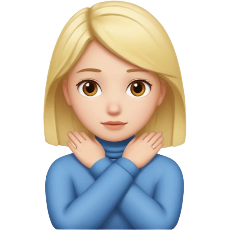 Girl crossing hands around neck  emoji