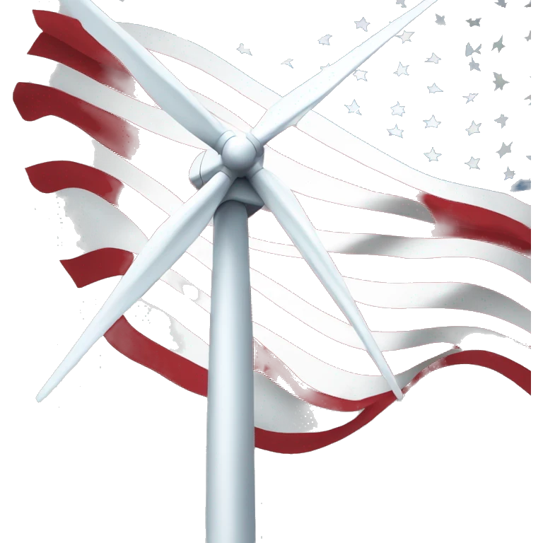 Wind turbine and usa flag emoji