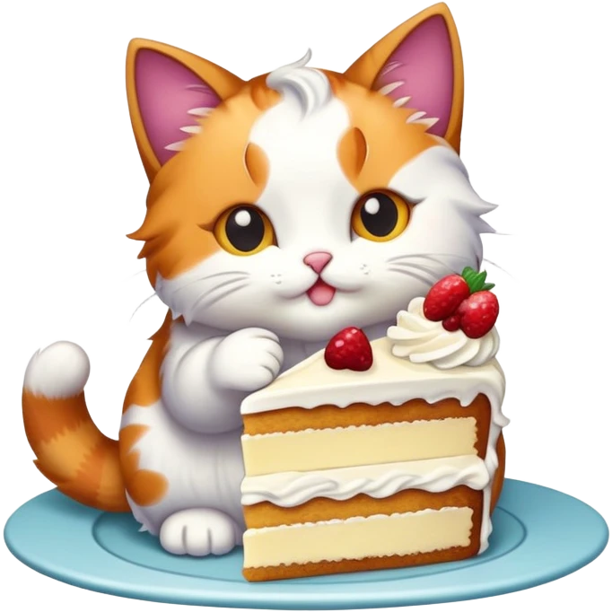 cat eating cake emoji