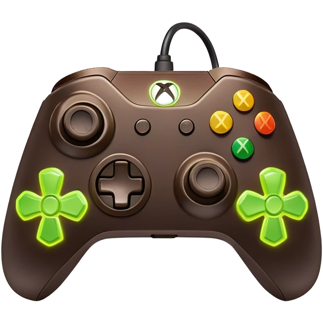 Clash of Clans aesthetic: Cinematic Playful Xbox Wireless Controller Portrait Emoji, rendered in a 3D vector-style similar to standard emojis with minimal shading and bold, simplified shapes. A compact, distinct form with signature details, softly glowing with a modern gaming energy charm. Simplified yet unmistakably iconic, highly detailed and consistent, glowing with a soft radiance and high shine. Stylized with a touch of next-gen innovation and a soft glowing outline, capturing the essence of a beloved gaming relic with a friendly, playful manner! emoji