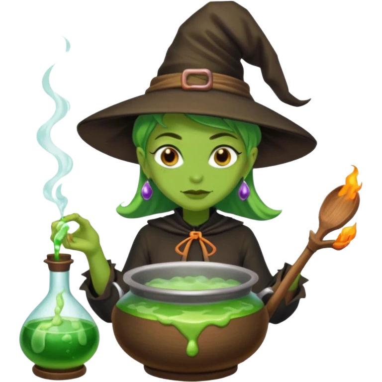 green witch cooking potion emoji