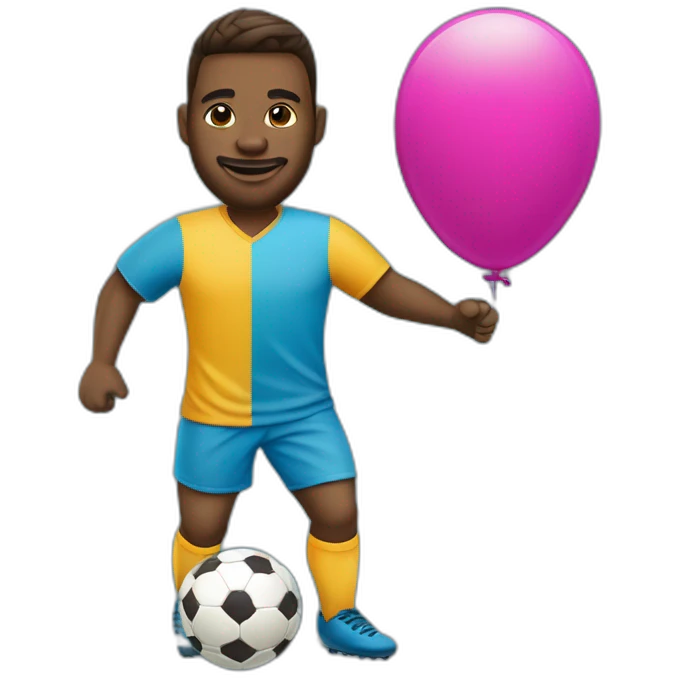 Ombre d'un joueur avec un ballon de foot emoji