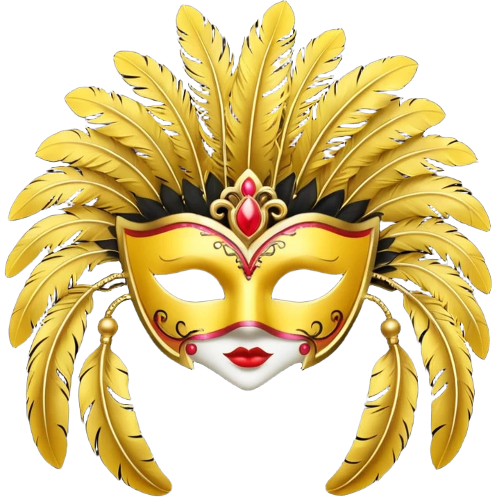 carnival mask in yellow emoji
