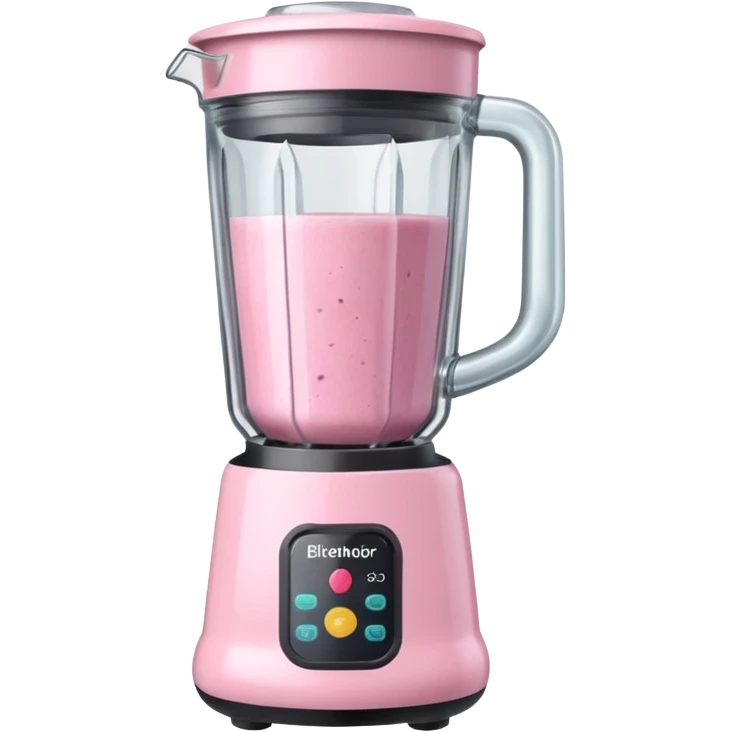 Baby pink blender with smoothie inside, clean background emoji