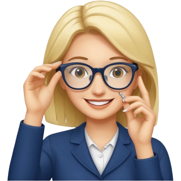 A woman putting on glasses emoji