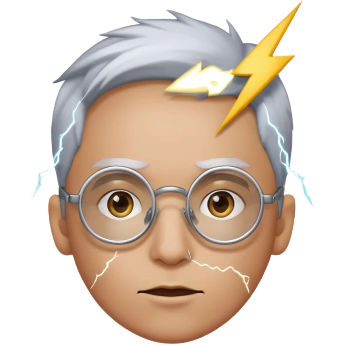 Circle glasses with the scar and without the face emoji