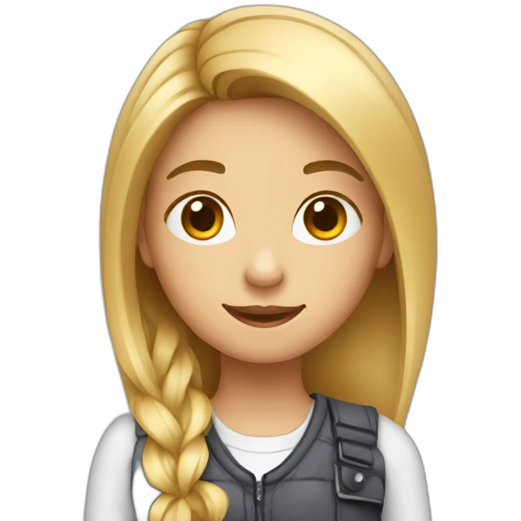 strigth hair withe girl playing with a cellphone emoji