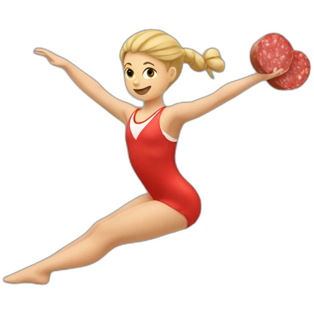 Gymnaste avec des saucisses emoji