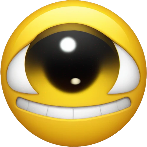 yellow emoji with twitching eye looking very disgruntled  emoji