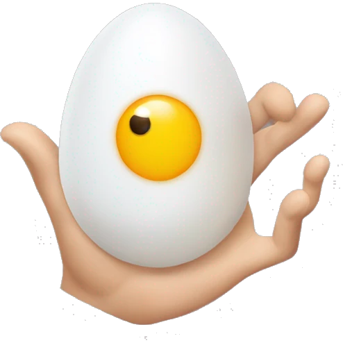 a hand with one eye woken up from an egg emoji
