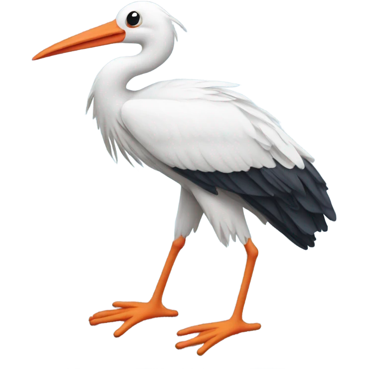 Stork wearing tennis shoes emoji