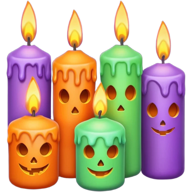 pastel halloween candles cozy emoji
