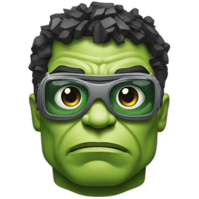 hulk with goggles and money emoji