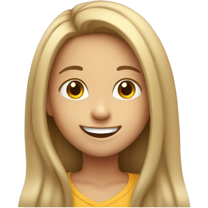 smiling girl with long hair emoji