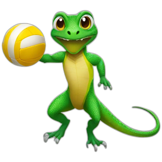 Lizard playing volleyball emoji