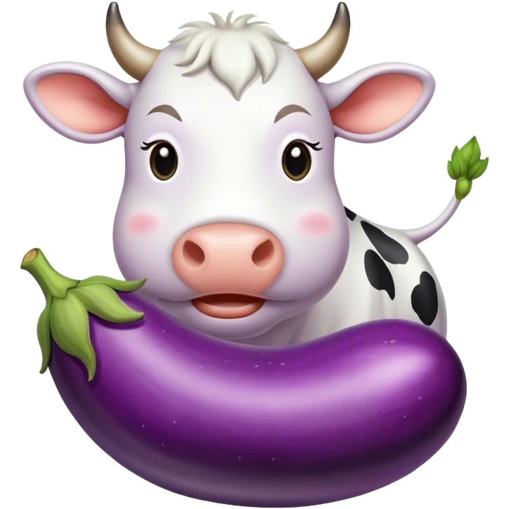 Cow eating eggplant  emoji