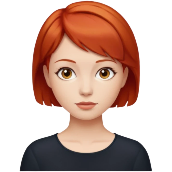 Branca ruiva cabelo curto emoji