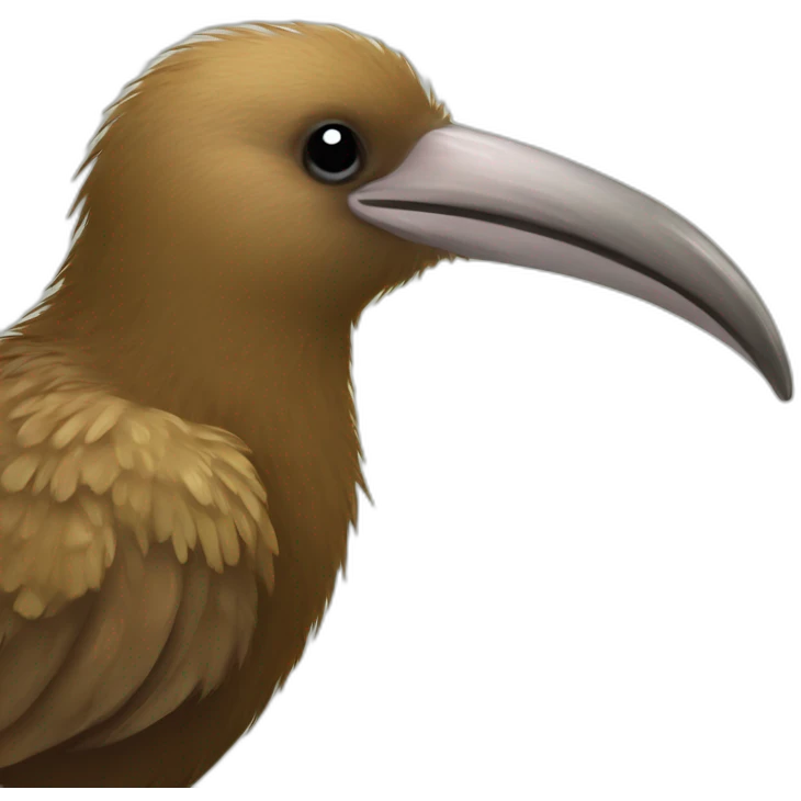 kiwi bird, cute little brown bird with a very long thin beak emoji