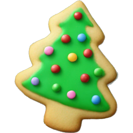 christmas tree single sugar cookie  emoji