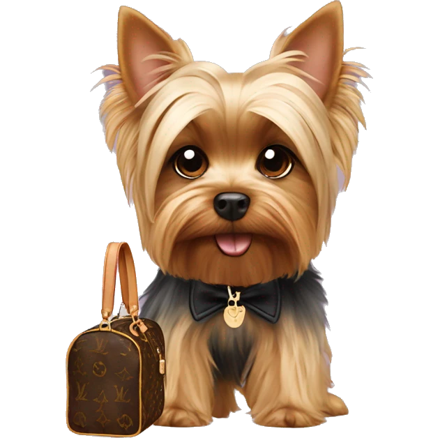 Yorkshire Terrier whit a Louis vuitton emoji